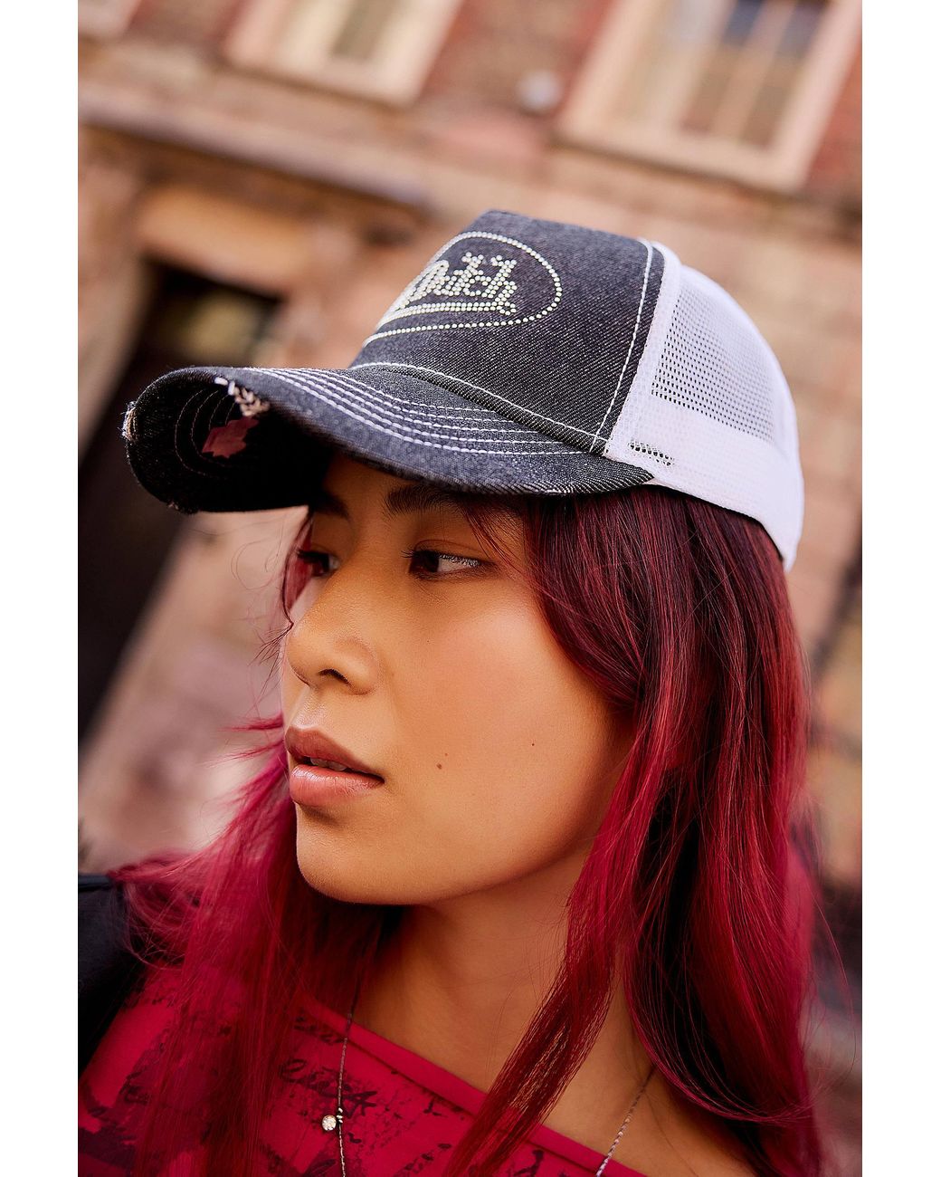 Von Dutch Blue Black Denim Trucker Cap