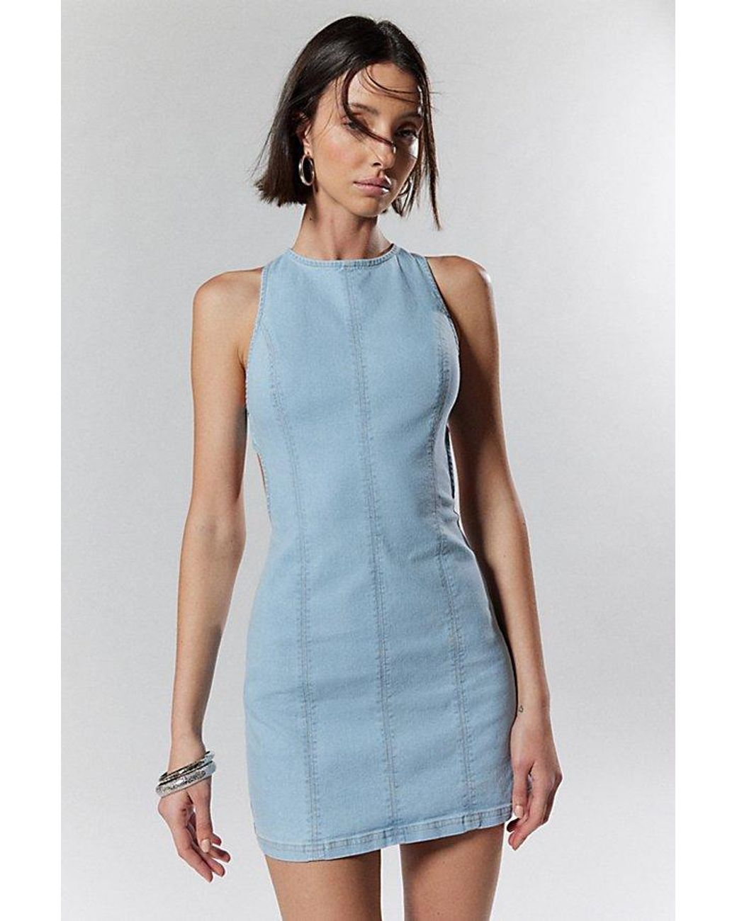 ワンピース Womens Splintered Denim Dress MINI DENIM SHIRT DRESS ミニデニムシャツワンピース｜COS コス
