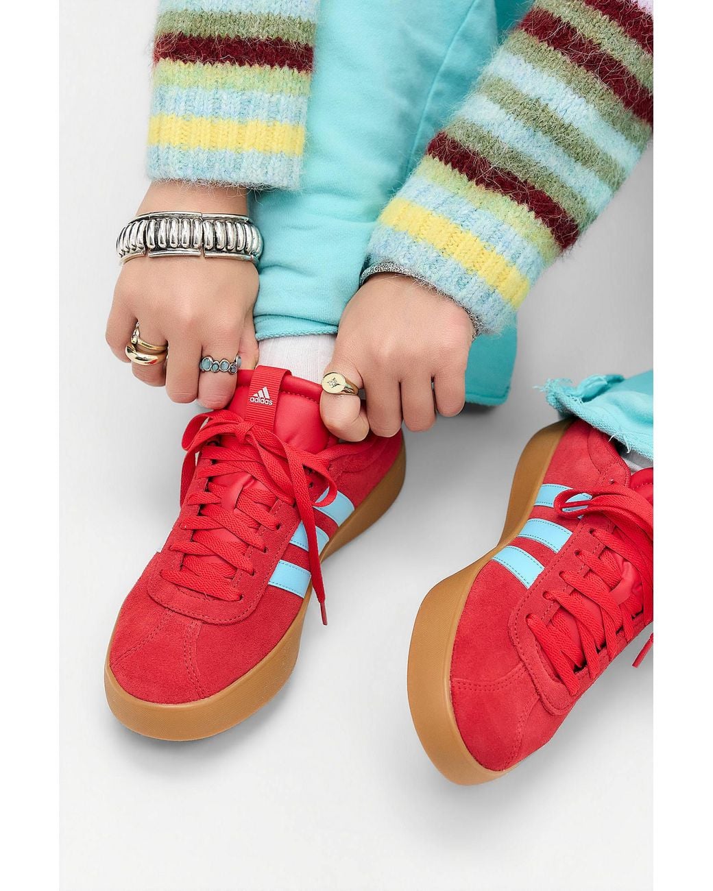 Adidas Originals Adidas Red-blue Vl Court Trainers