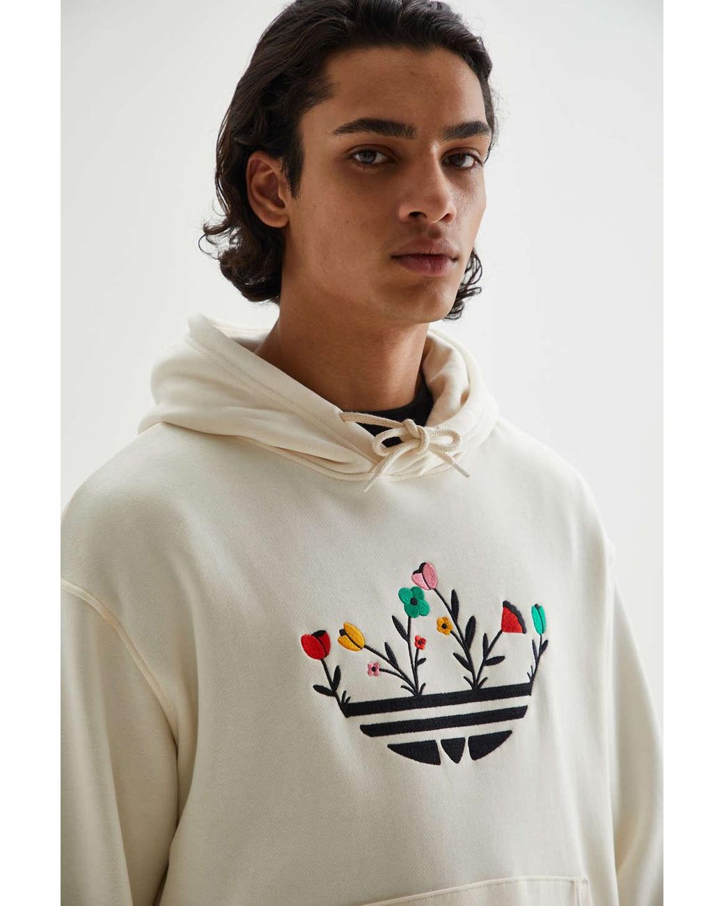 adidas Men's Floral Trefoil Hoodie Sweatshirt