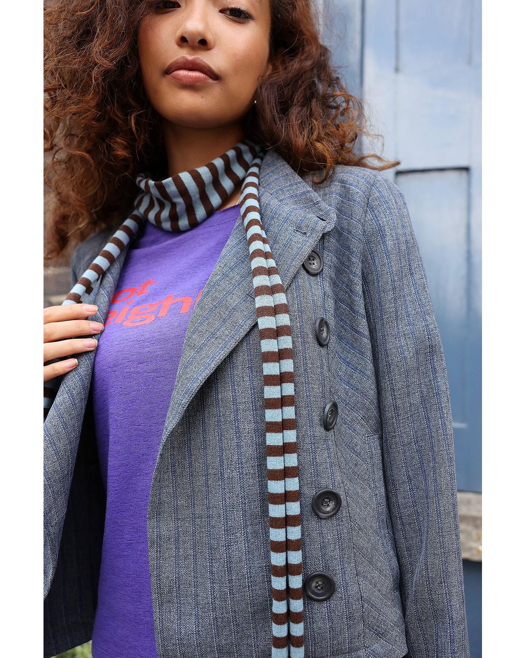 BDG Blue Lumi Skinny Scarf
