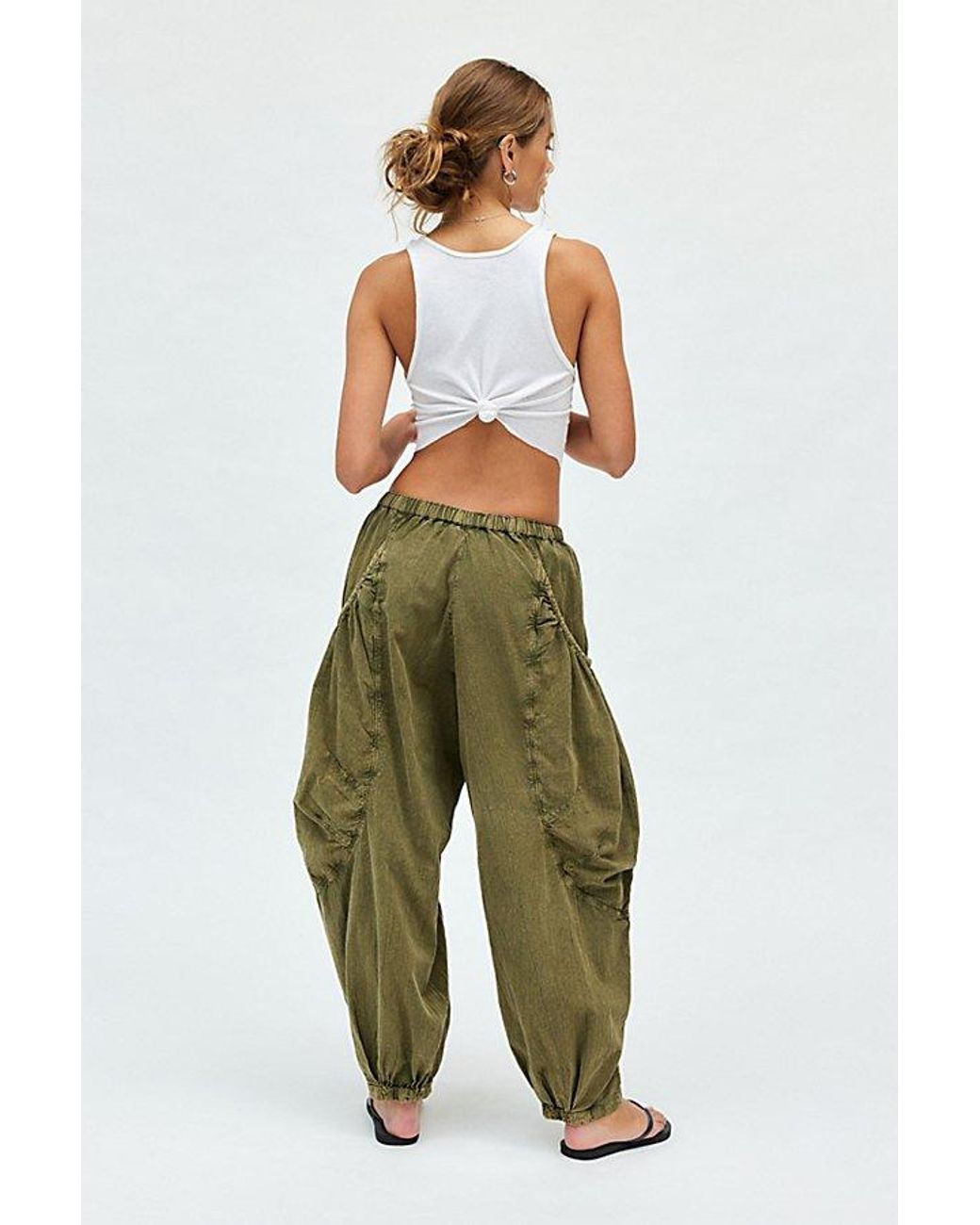 BDG Em Linen Balloon Pant in Green | Lyst