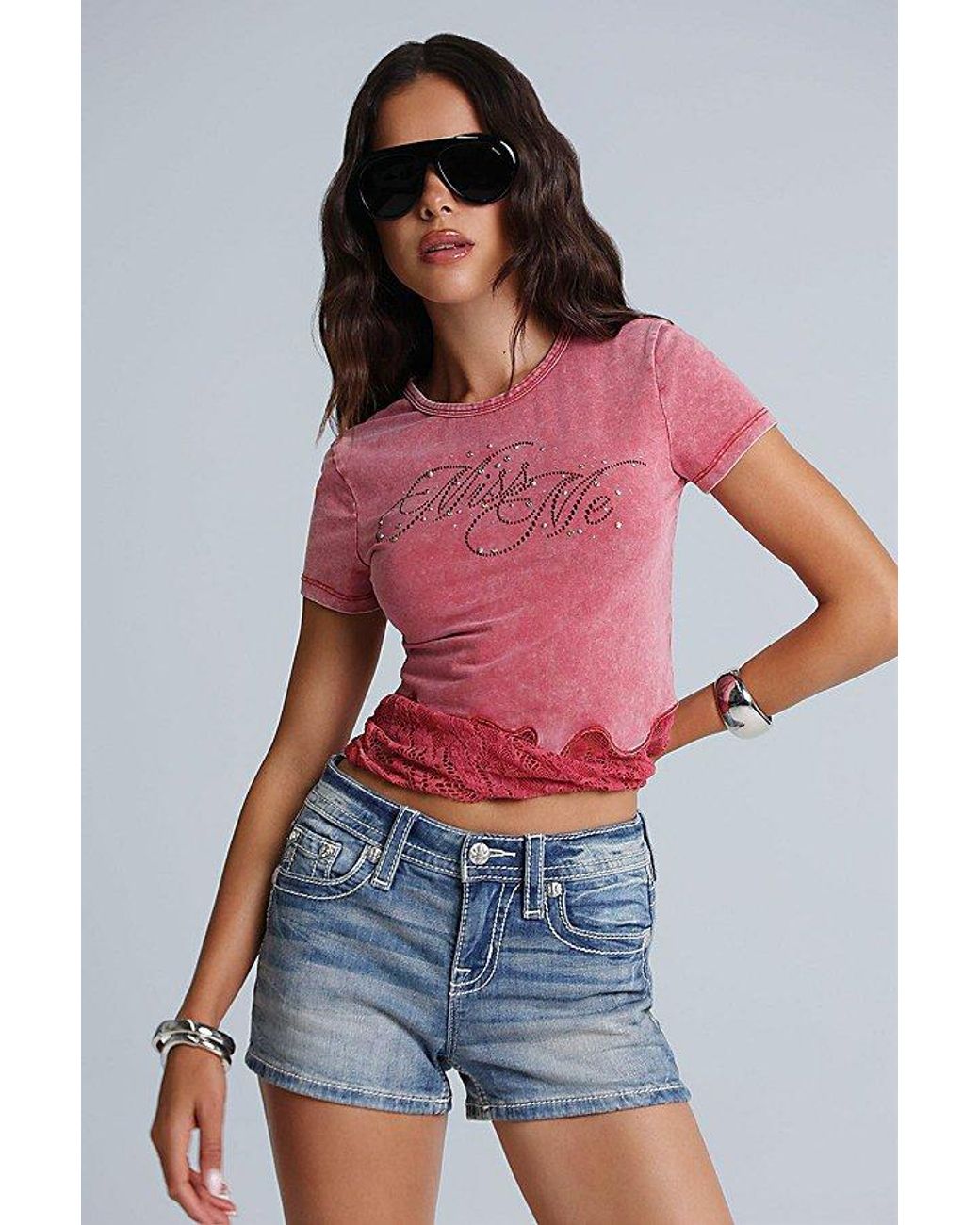 Miss Me Red Roxy Graphic Tee