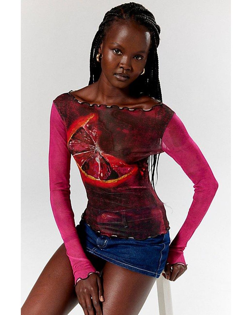 Silence Noise Libby Fruit Tee in Red Lyst