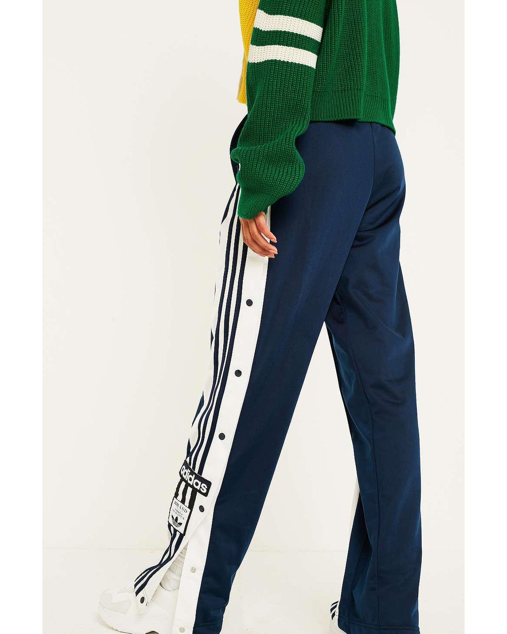 adidas Originals Adibreak 3-stripe Navy Taping Popper Track Pants in Blue |  Lyst UK