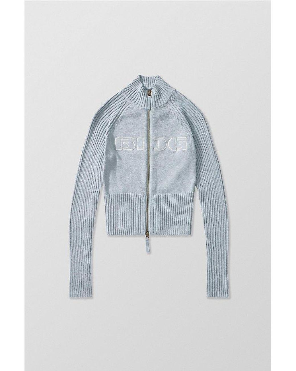 BDG Zip-Through Knit Track Top in Blue | Lyst