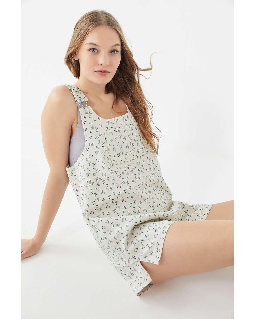 Urban Outfitters Uo Floral Shortall Overall Lyst