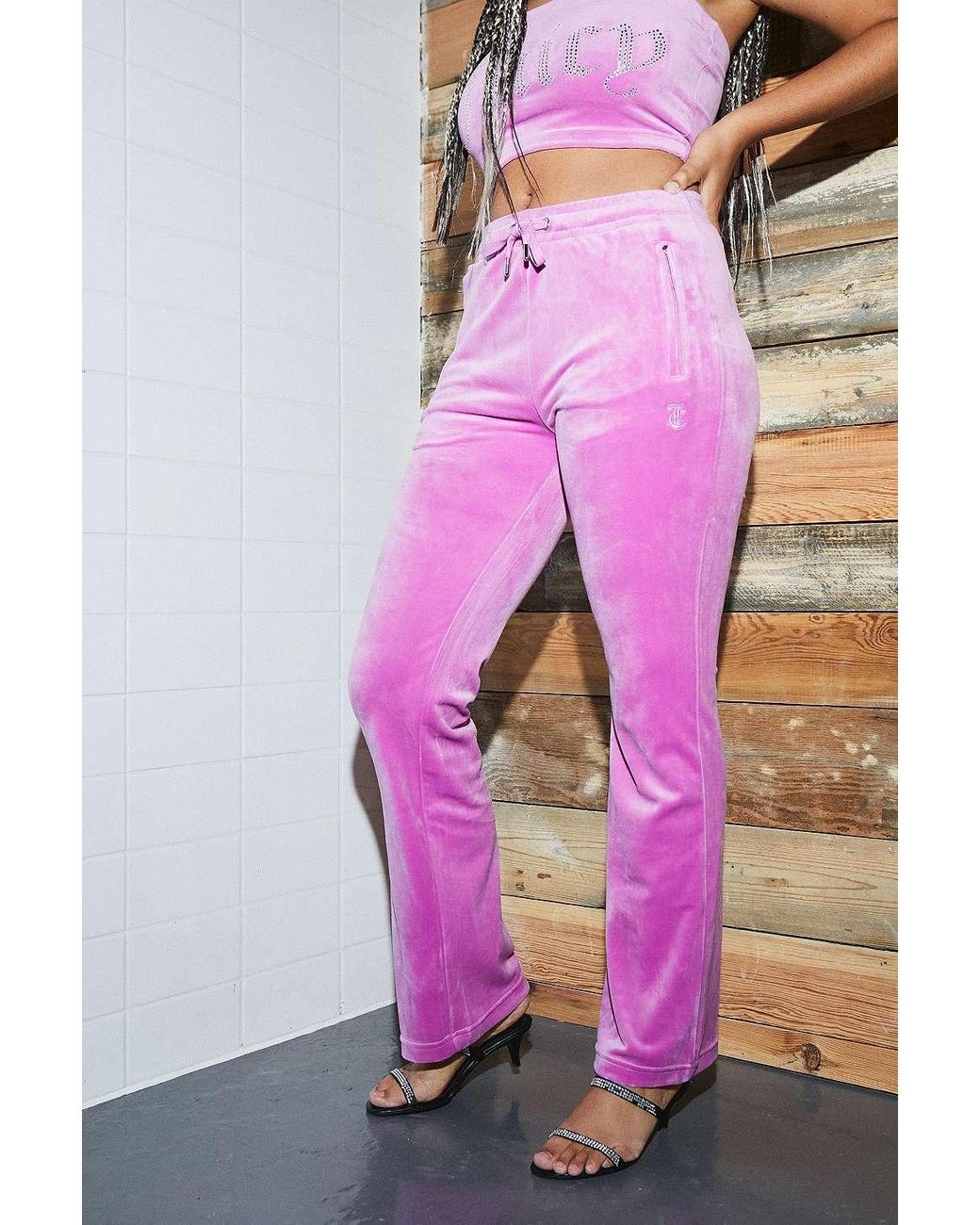 Juicy Couture Uo Exclusive Rose Flare Track Pants in Pink Lyst UK