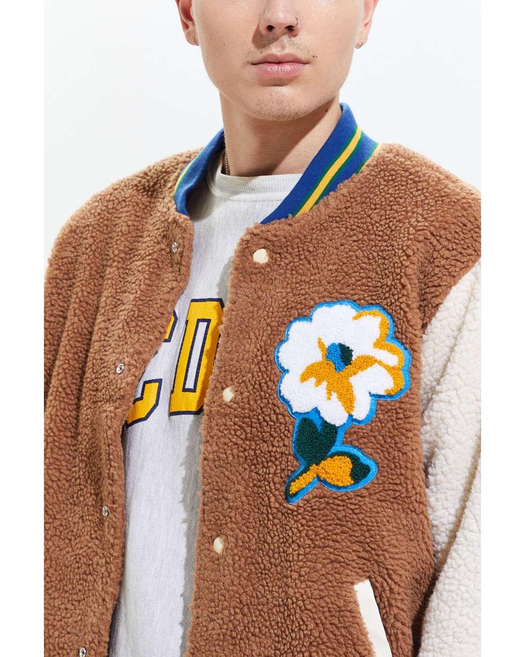 Urban Outfitters Uo Sherpa Varsity 