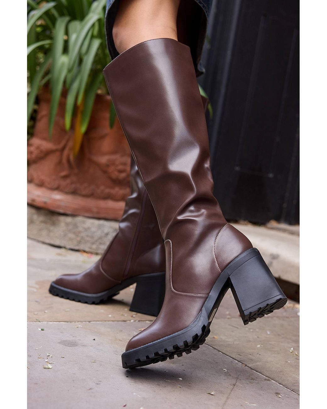 Raid Black Brown Adilah Knee High Boots