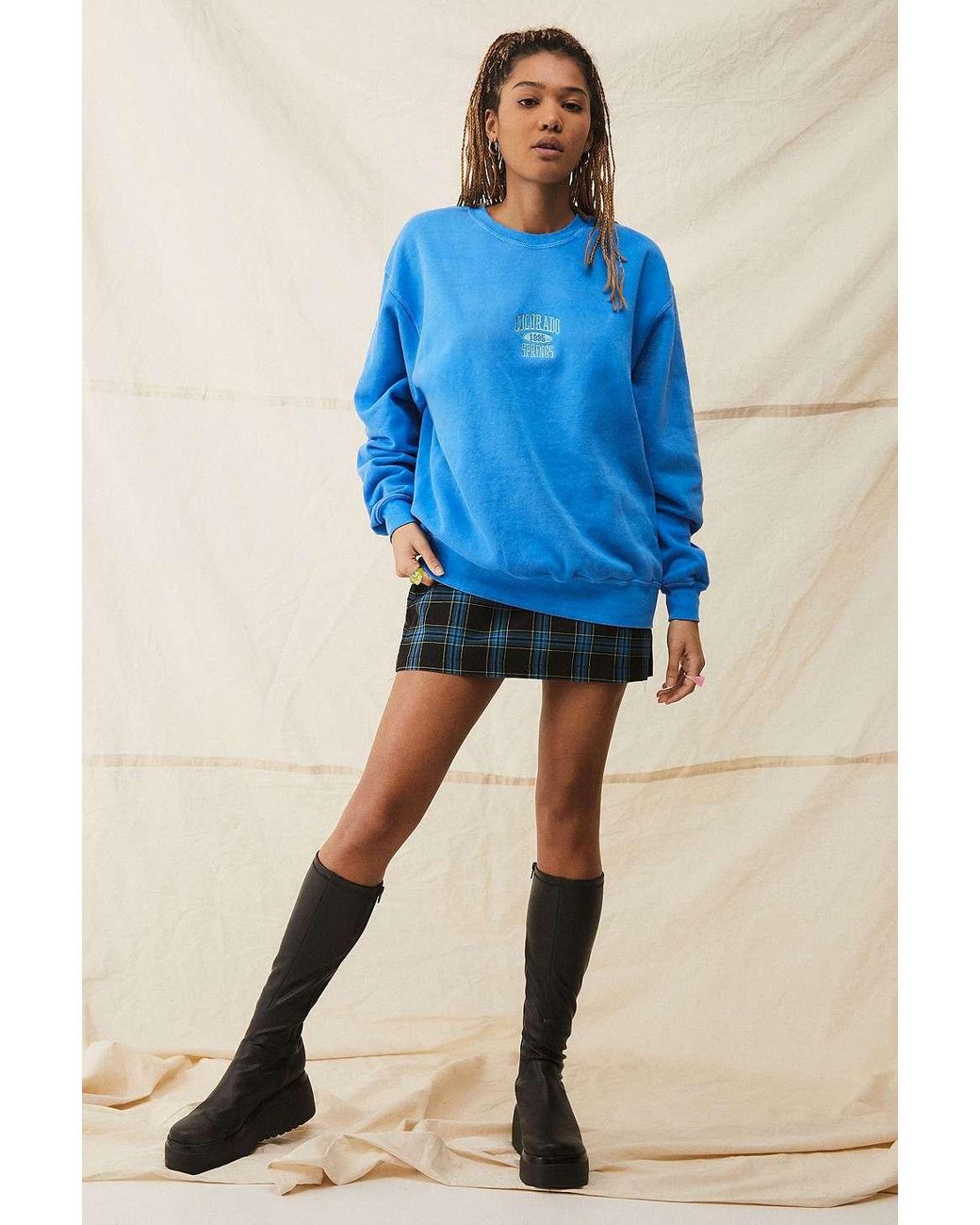 Urban Outfitters Uo Colorado Springs Sapphire Crew Neck Sweatshirt in Blue  | Lyst UK