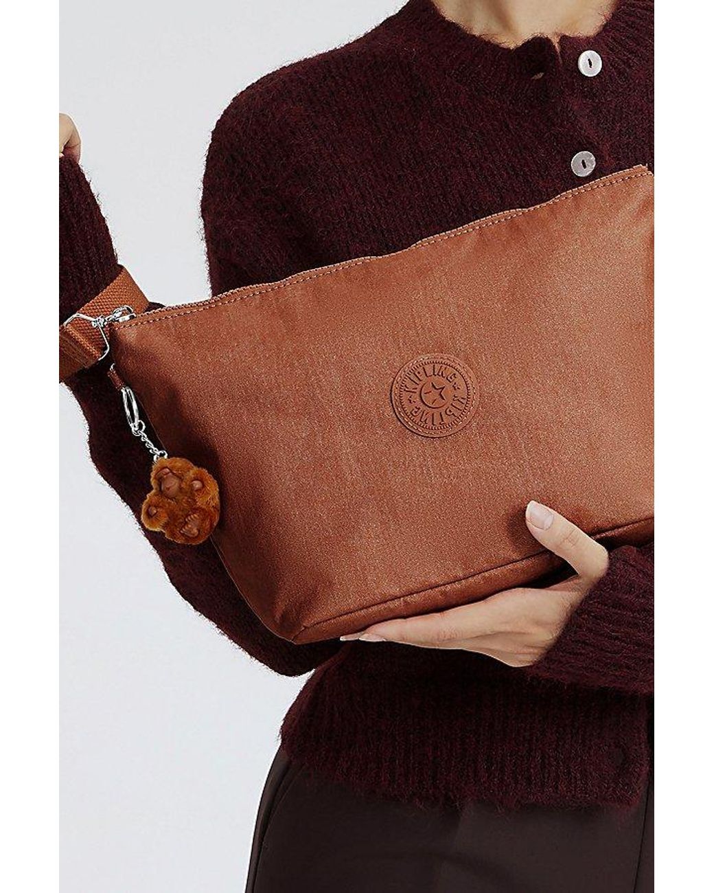Kipling Brown Naomi Metallic Pouch