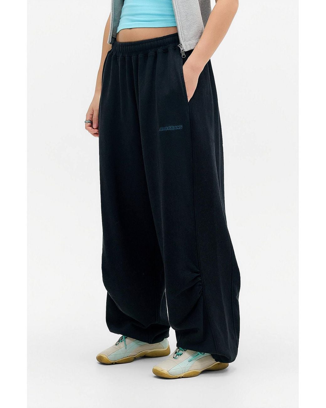 iets frans Blue Harri Rib Panel Baggy Joggers