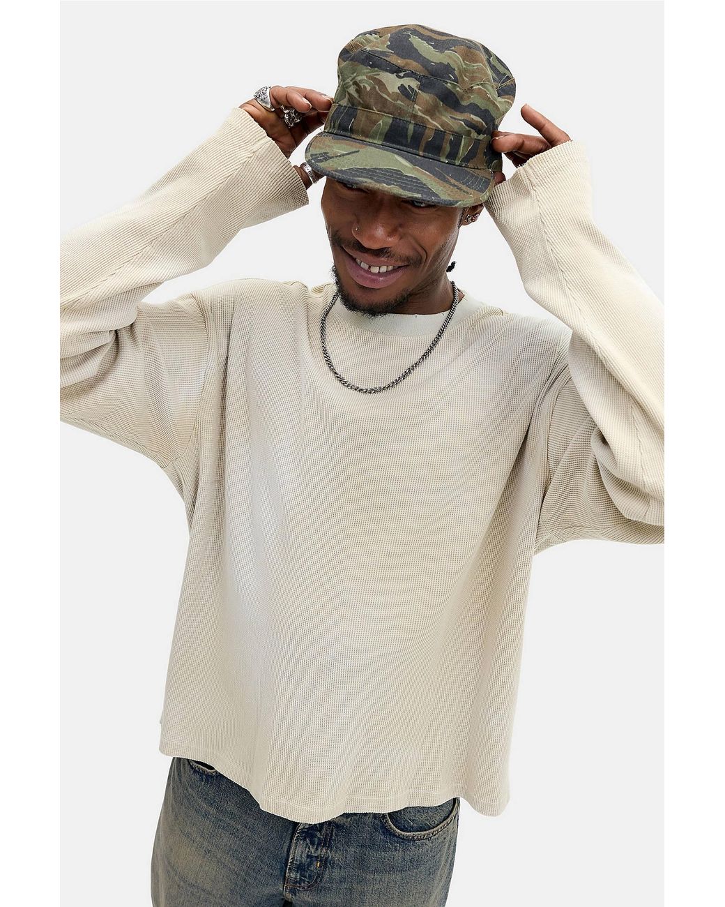 BDG Natural Waffle Long Sleeve T-shirt for men