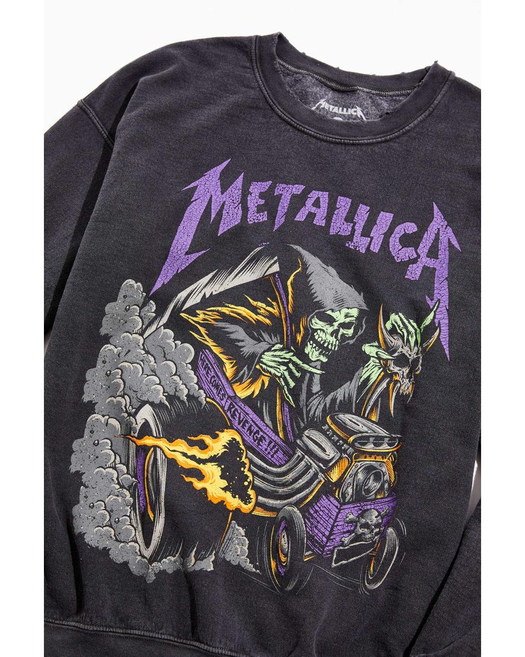 Urban Outfitters Metallica Distressed Washed Crew Neck Sweatshirt in Black  for Men | Lyst