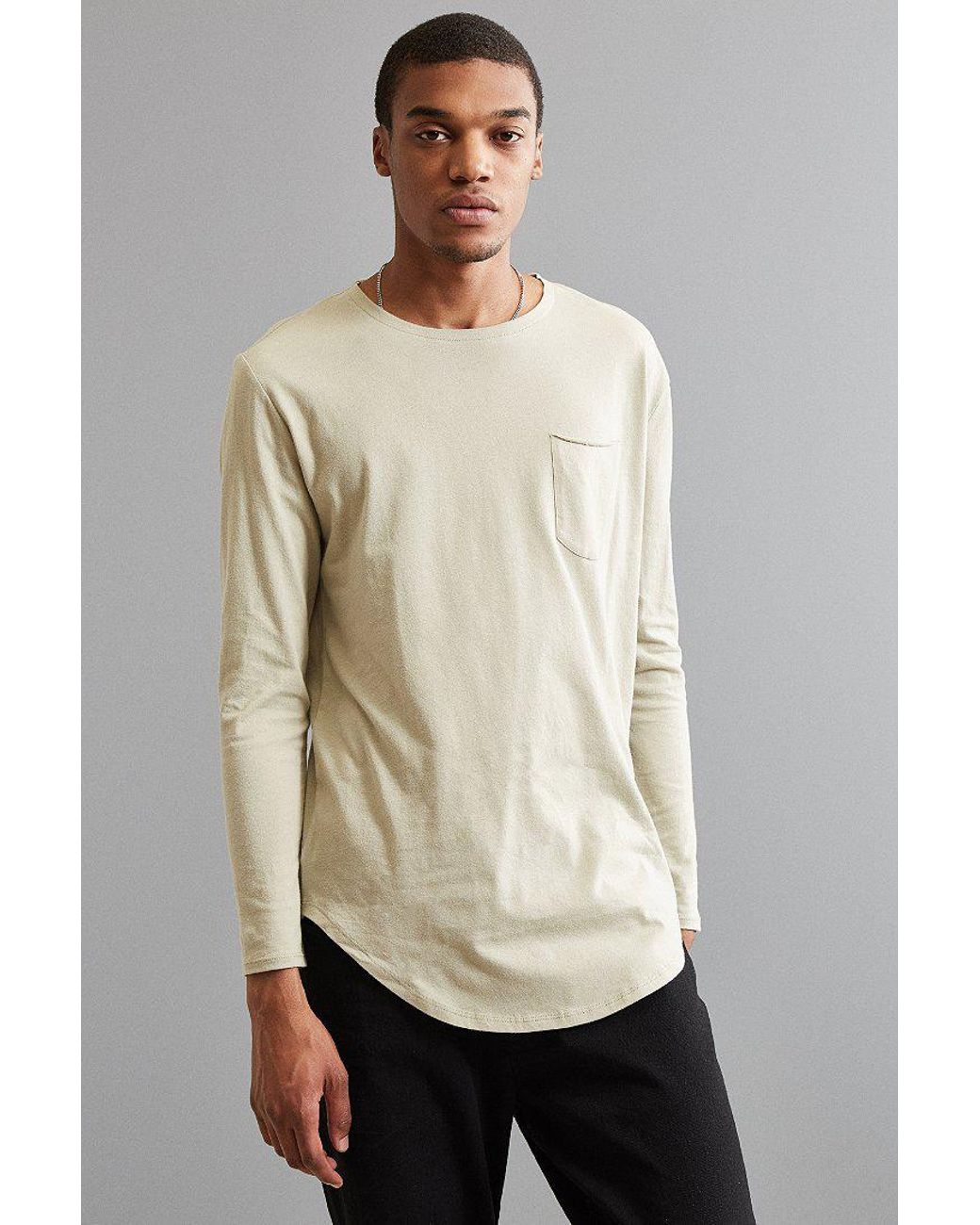 Curved hem long sleeve top
