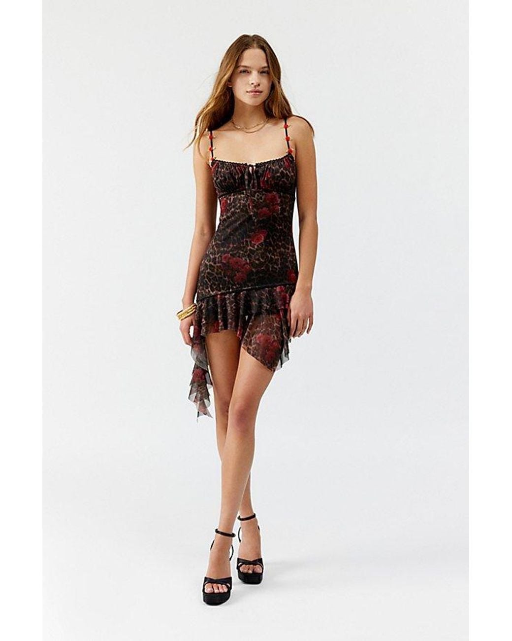 uo audrey mesh mini dress UO Audrey Floral Print Mesh Mini Dress