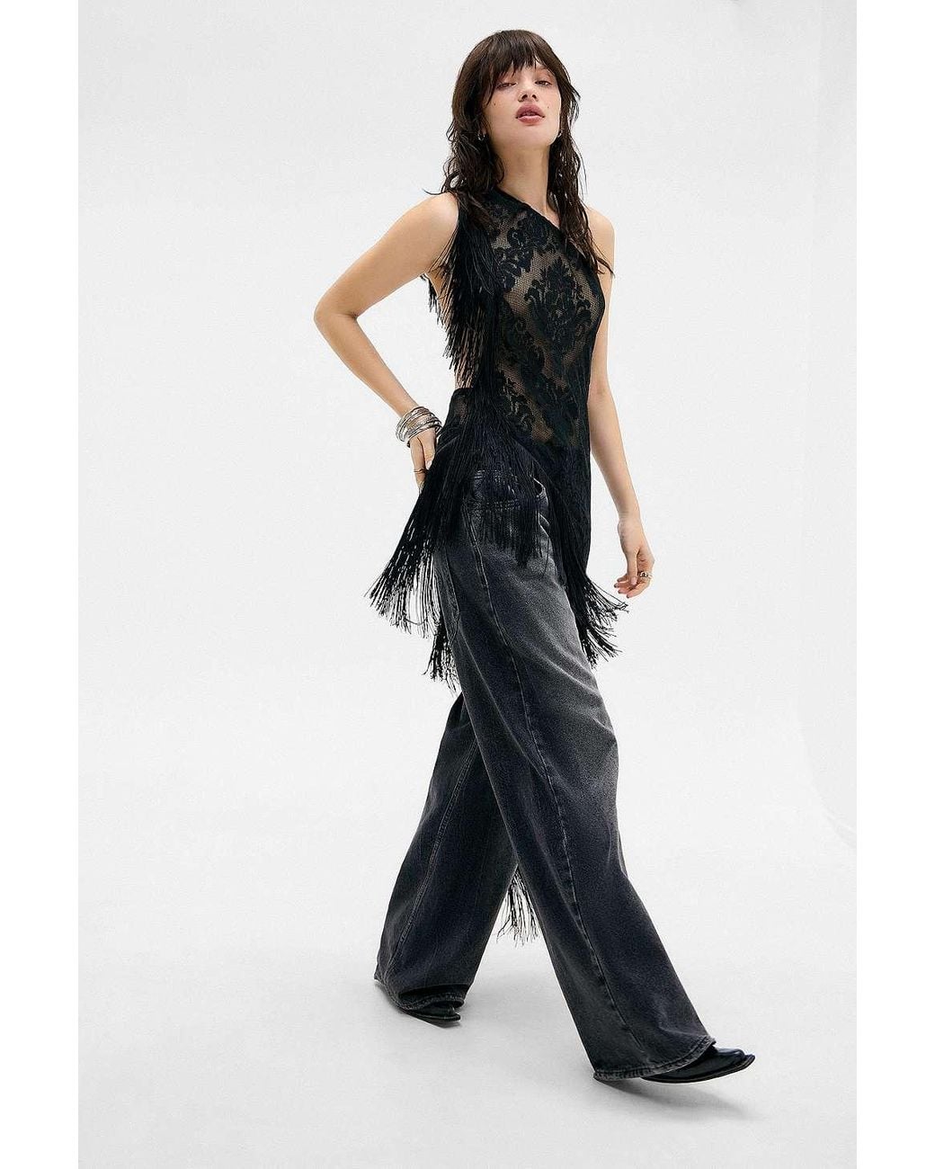 Jaded London Poncho Tassel Dress in Black | Lyst UK Jaded London Poncho Tassel Dress in Black | Lyst UK
