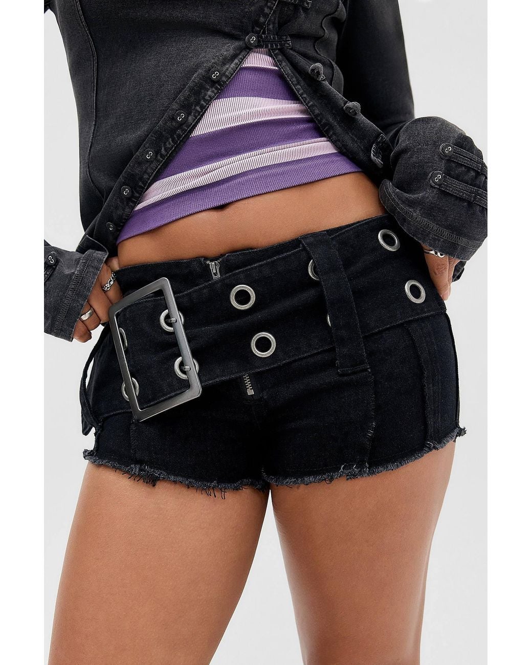 Minga Black Washed Gia Metal Shorts