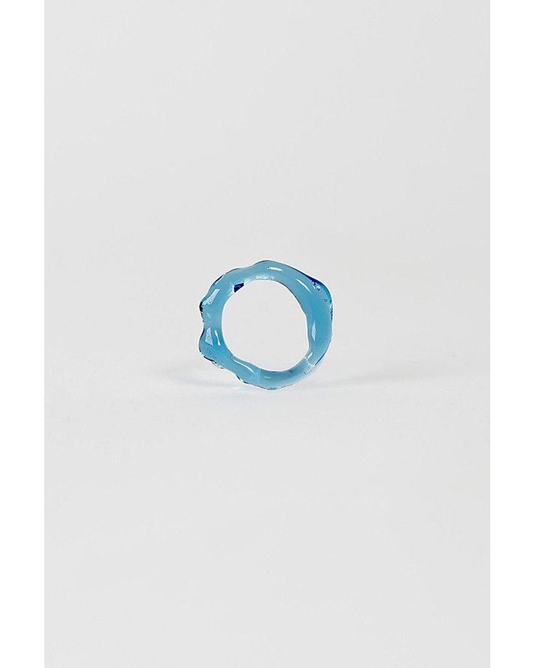 rain and rivers Brown Handmade Simple Stackable Glass Ring Pair