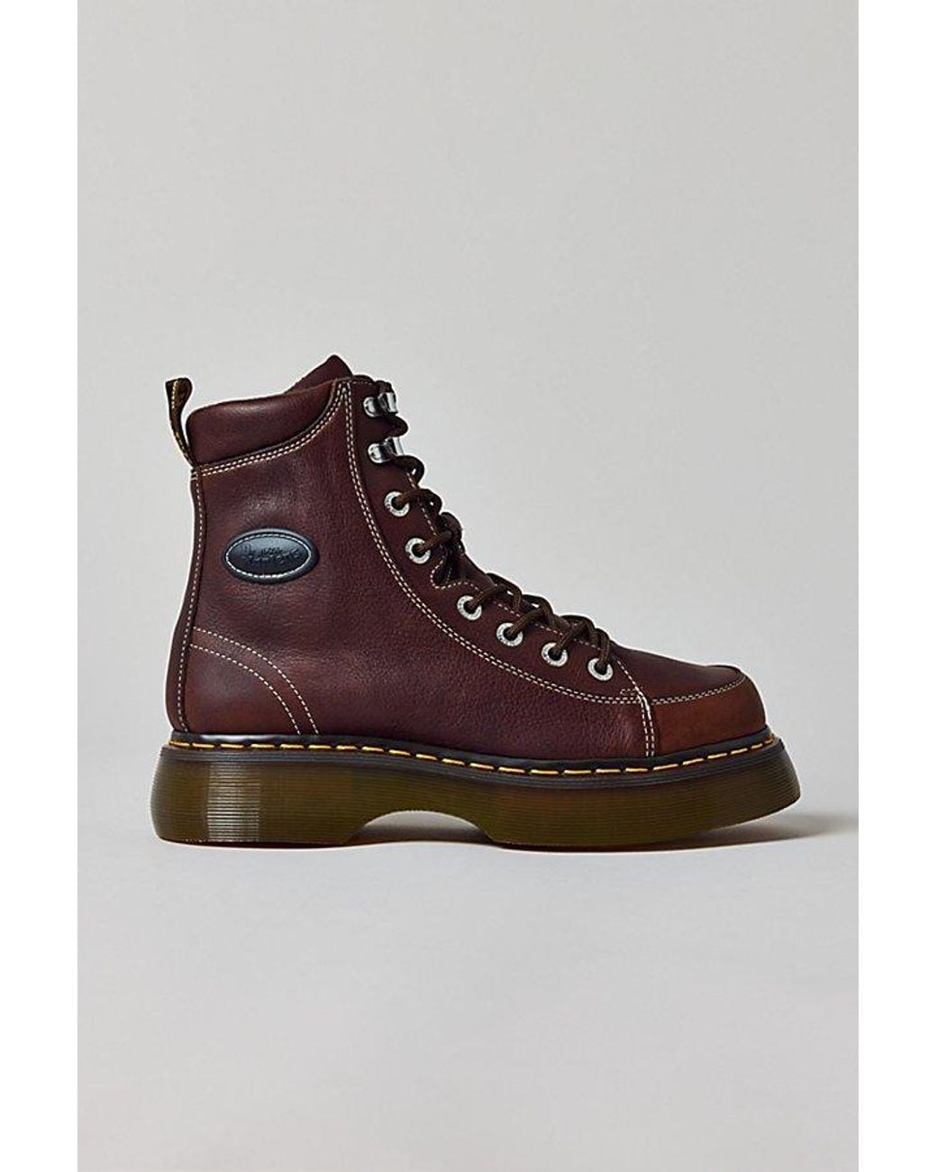 Dr. Martens Red Buzz 8-Eye Platform Boots