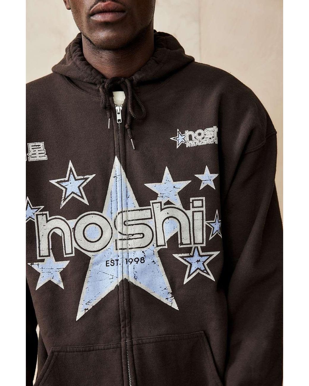 Urban Outfitters Uo Brown Hoshi Zip-through Hoodie in Black for