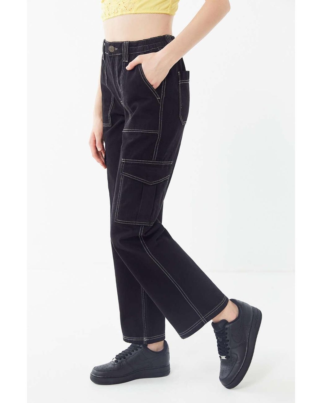 BDG High-rise Contrast Stitch Skate Jean in Black | Lyst