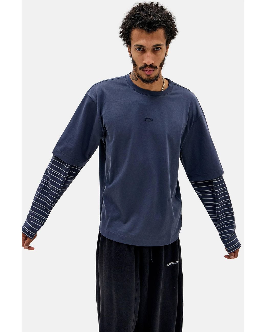 Oakley Blue Uo Exclusive Graphite Ellipse Double-layer Tee for men