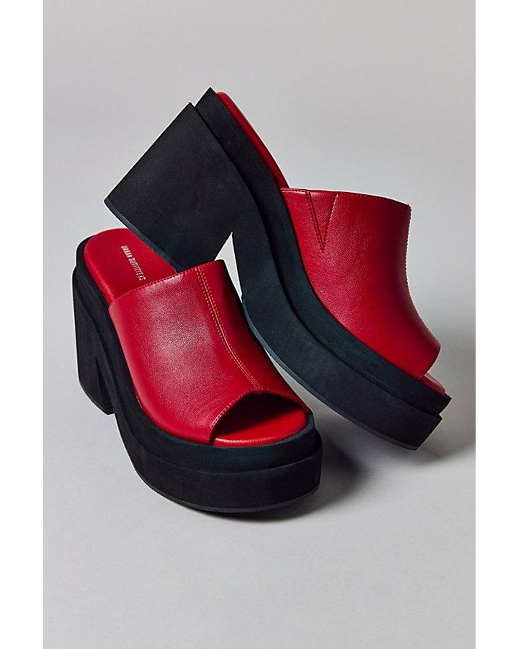 Urban Outfitters Red Uo Pippa Platform Mules