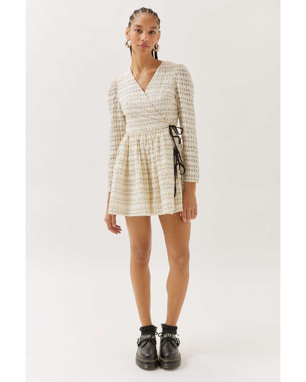 Checkered hotsell wrap dress