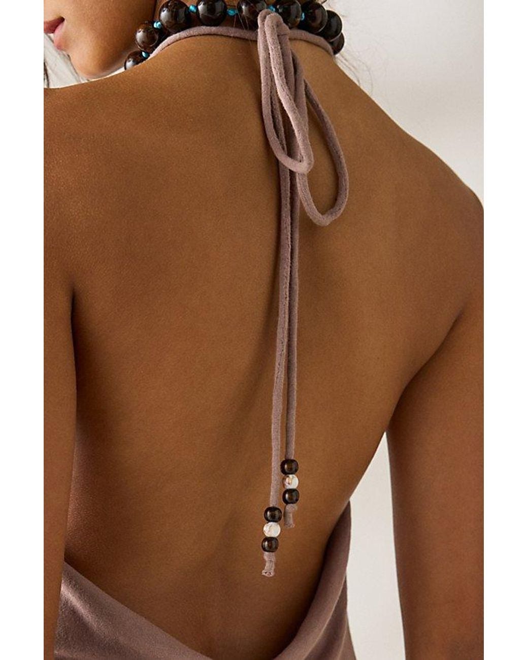 Out From Under Brown Summer Love Plunging Halter Romper