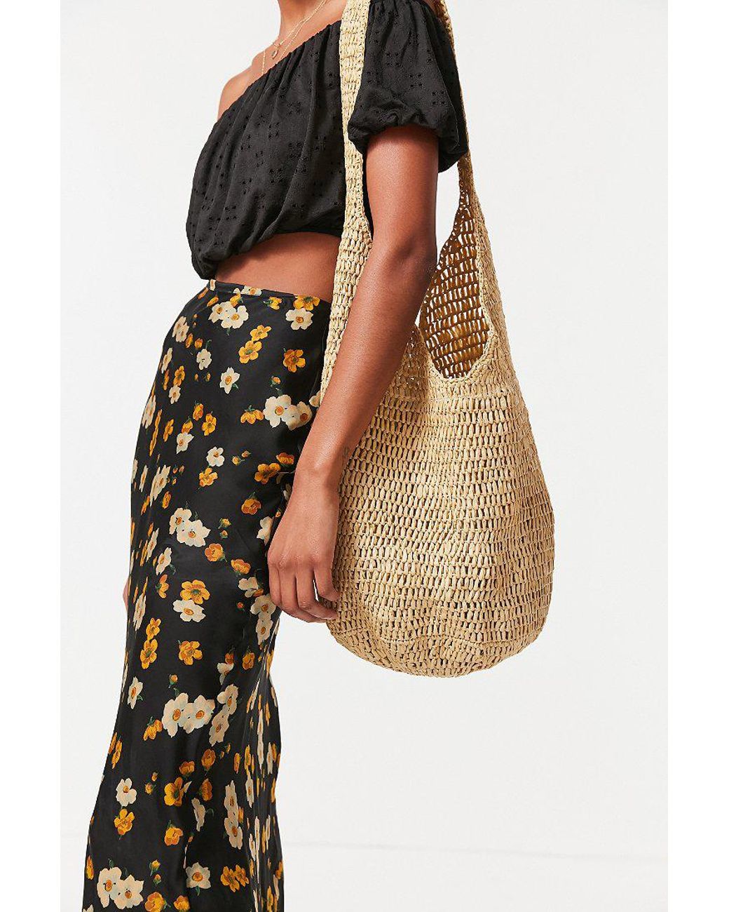 Slouchy straw best sale tote bag