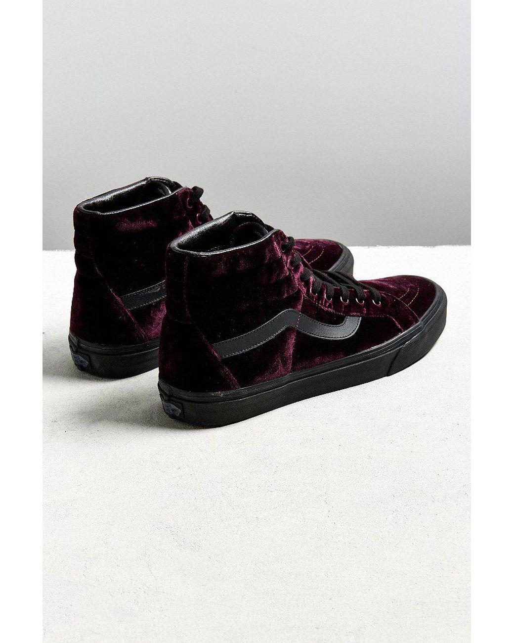 Vans Vans Sk8-hi Reissue Burgundy Velvet Sneaker in Black for Men | Lyst