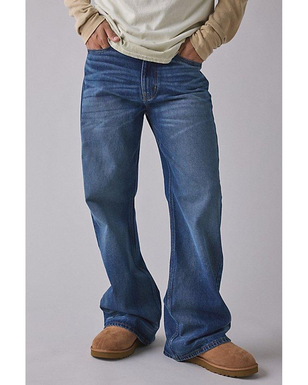 BDG Blue Slacker Relaxed Flare Jeans for men