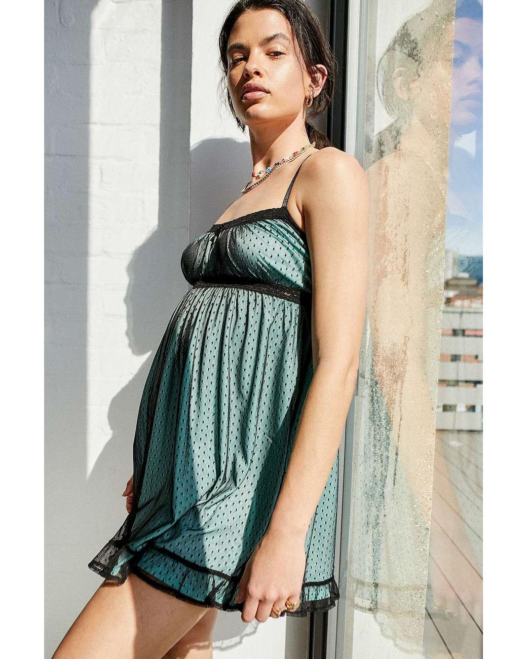 UO Mesh Babydoll Mini Dress  Urban Outfitters Australia Official Site