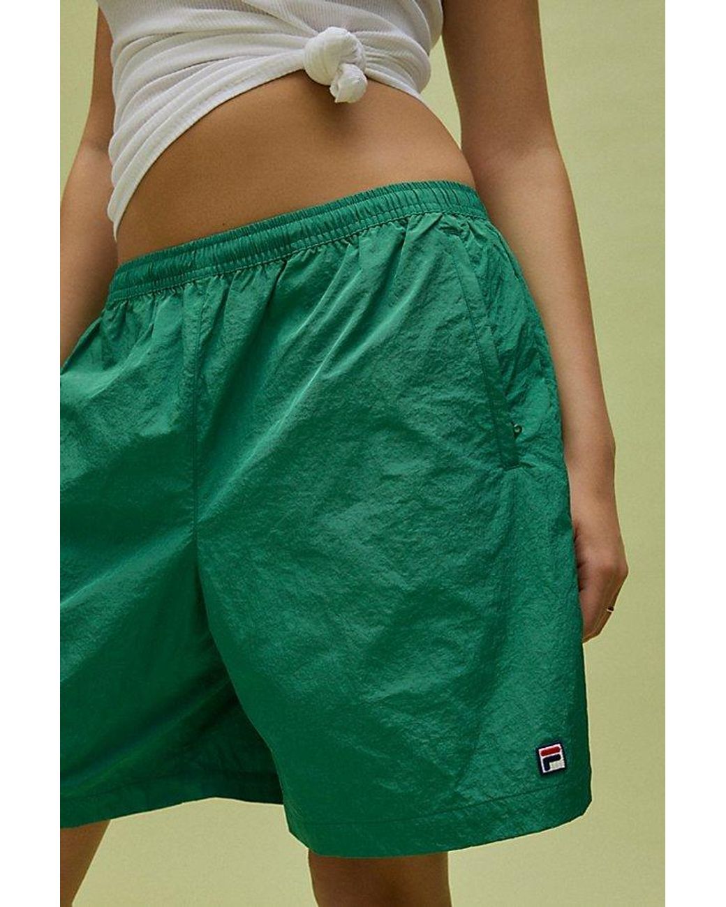Fila X Hailey Crinkle Short in Green | Lyst
