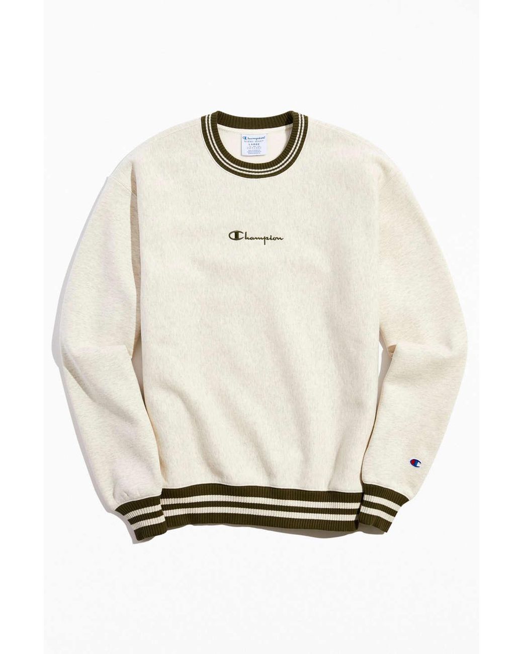 Champion Uo Exclusive Reverse Weave Ringer Crew Neck Sweatshirt in Ivory  (White) for Men | Lyst