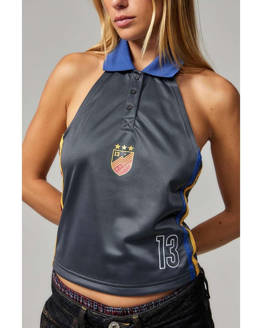 Jaded London Football Halter Top in Blue | Lyst UK