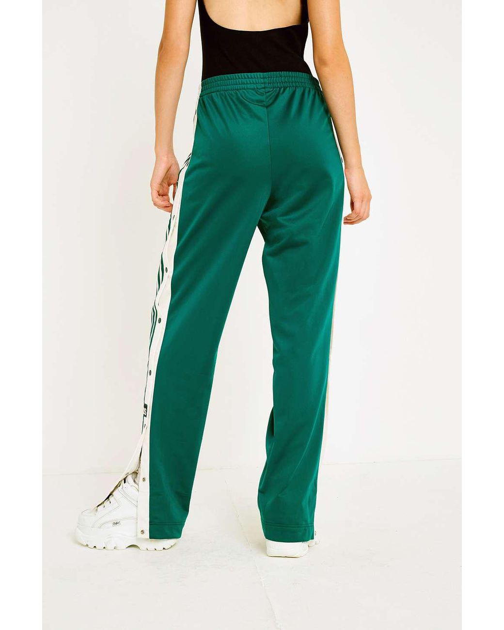 adidas Originals Adibreak 3-stripe Green Popper Track Pants | Lyst UK