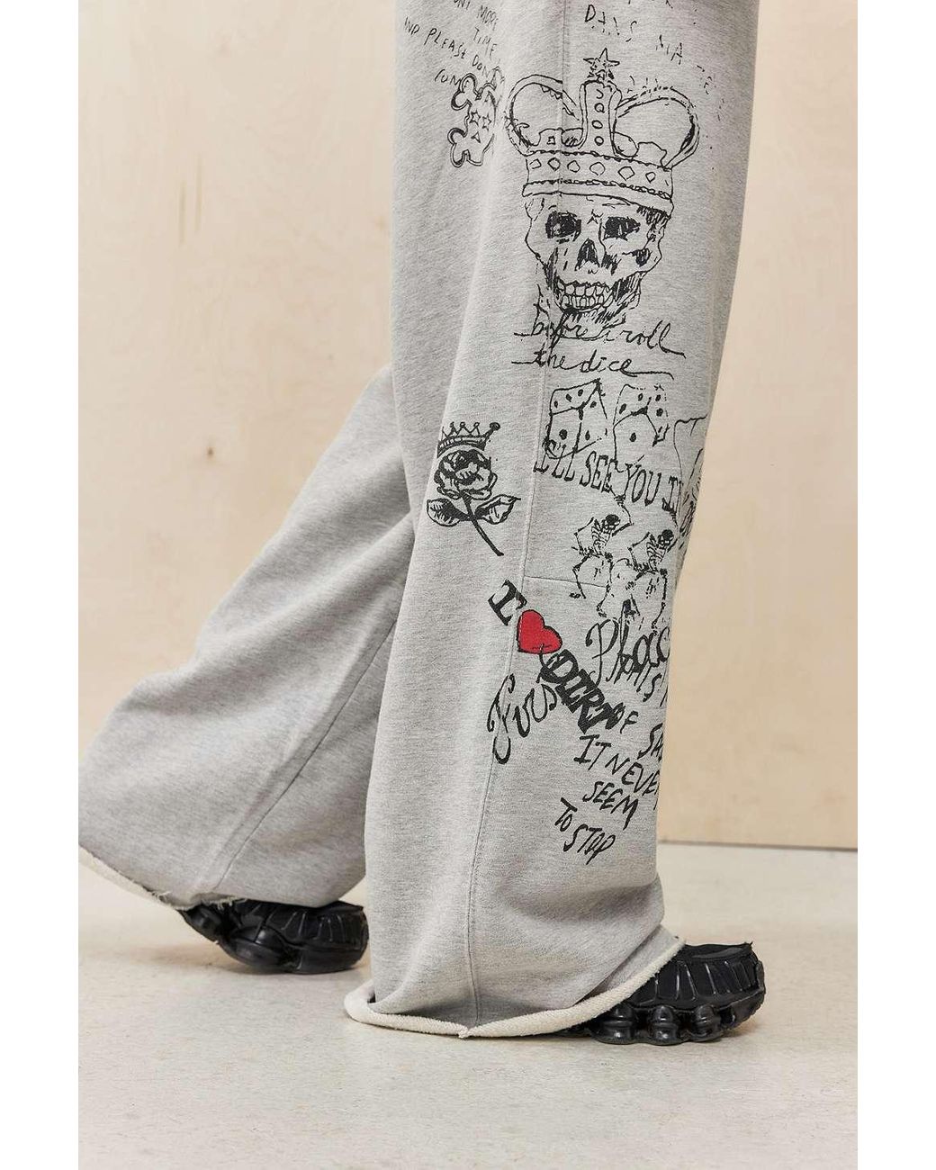 Jaded London Dirty L00ks Wide-leg Joggers in Grey for Men | Lyst UK