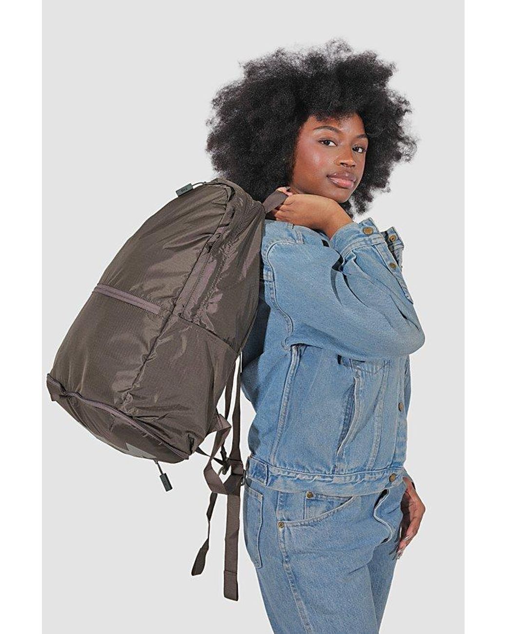 BABOON TO THE MOON Gray Packable Backpack