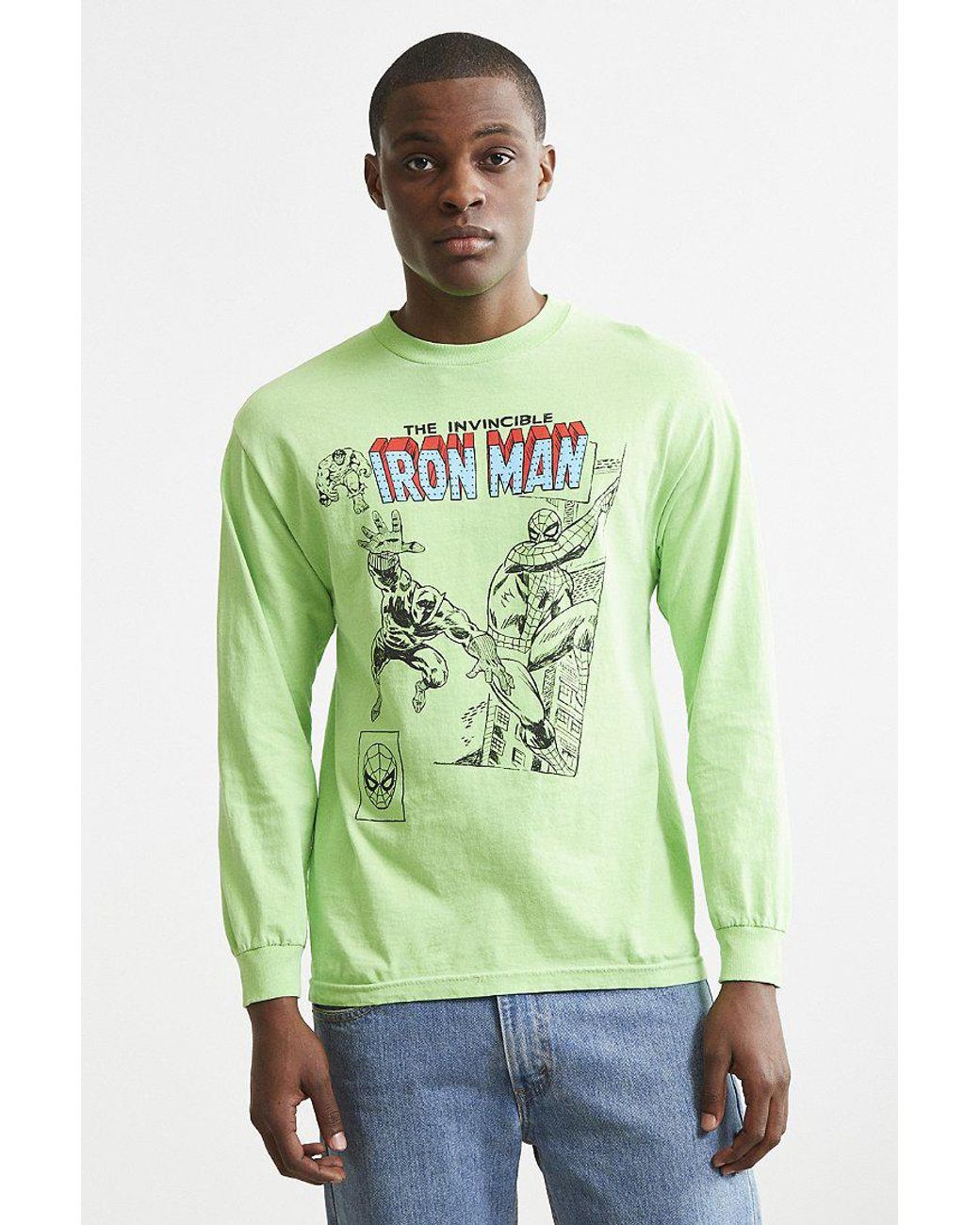 Marvel Iron Man Long Sleeve Tee in Mint 
