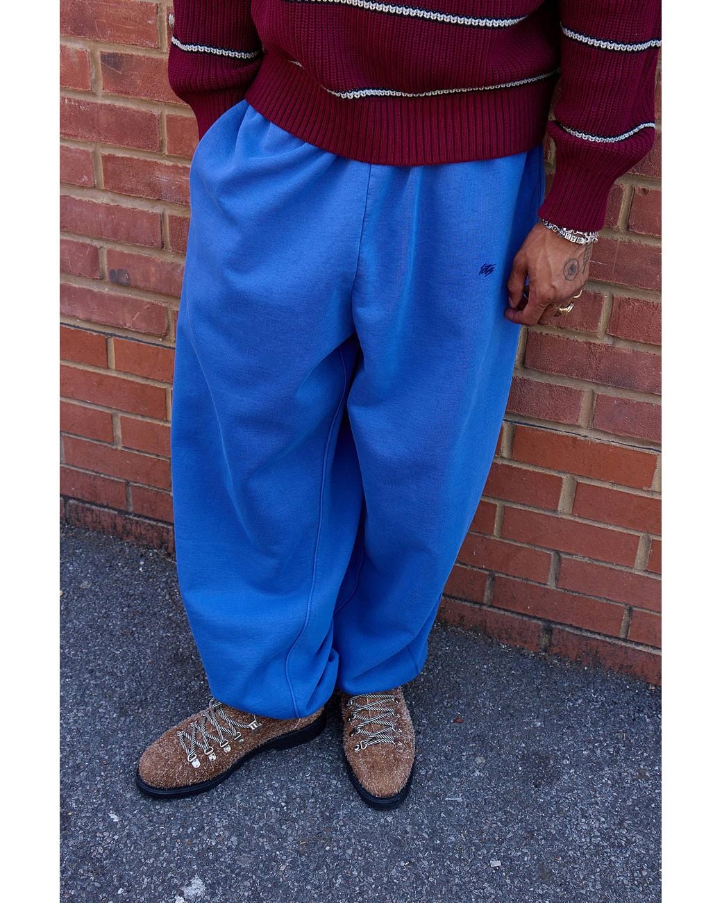 iets frans Blue Cuffed Baggy Joggers for men