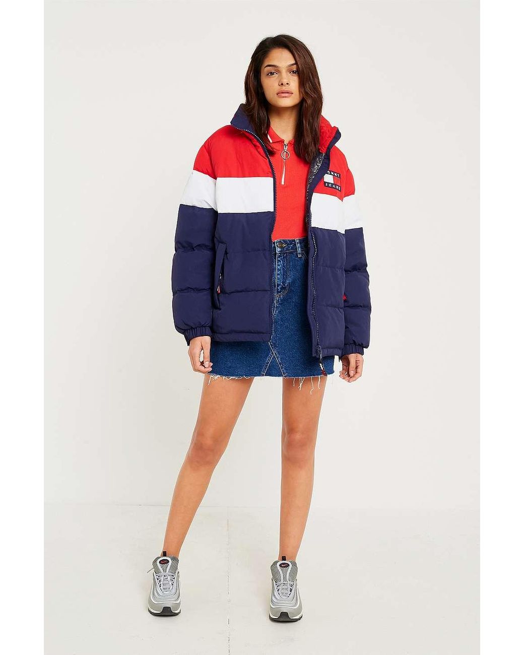 Tommy Hilfiger '90s Red White And Blue Puffer Jacket | Lyst UK