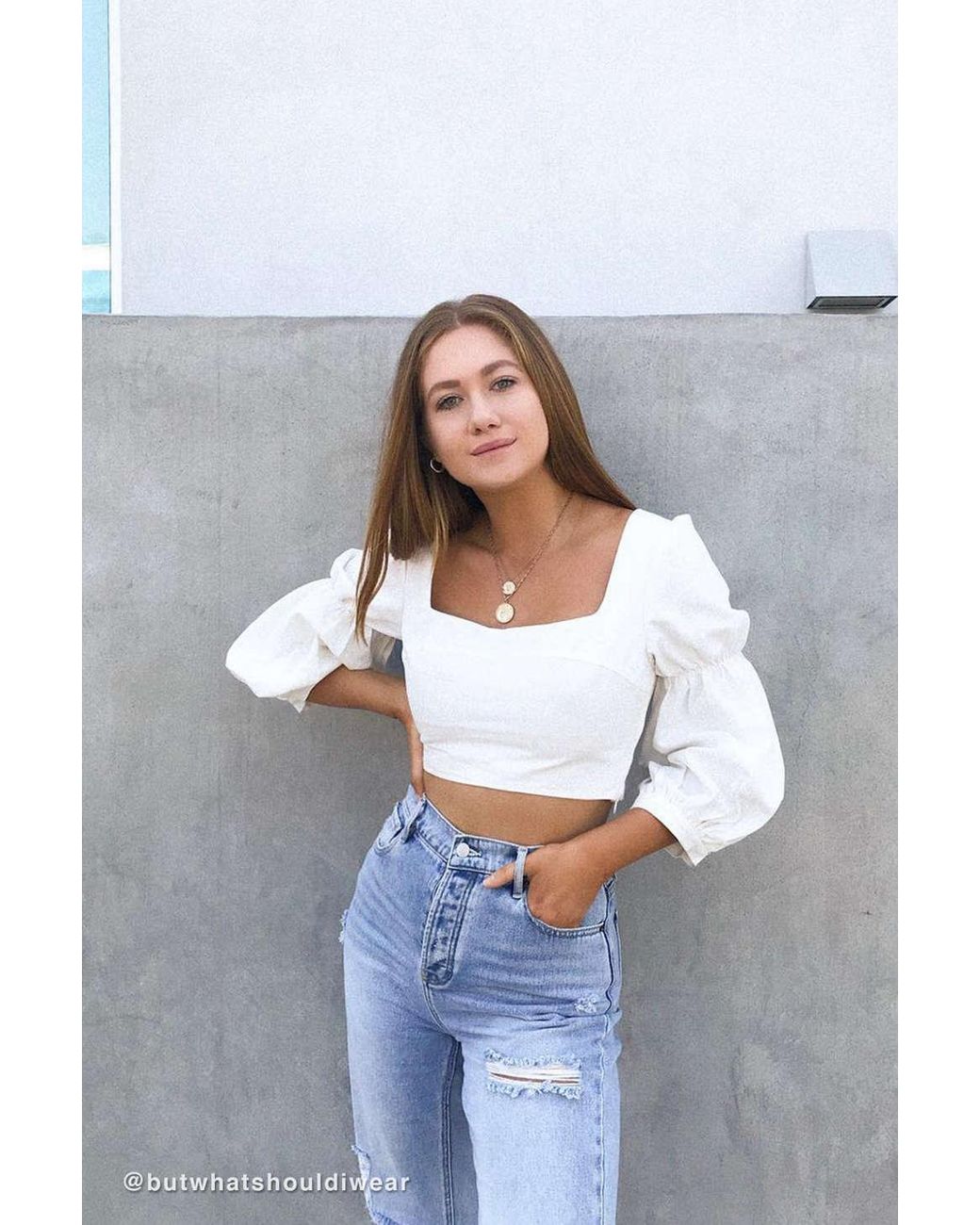 Urban Outfitters Uo Romeo Puff Sleeve Cropped Top in White | Lyst
