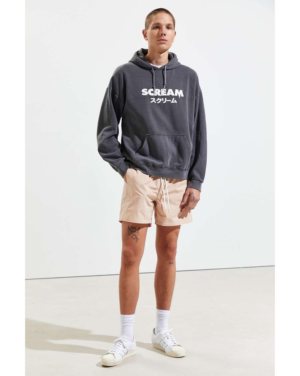 Urban Outfitters Scream Photo Pigment Dye Hoodie Sweatshirt in Gray for Men  | Lyst