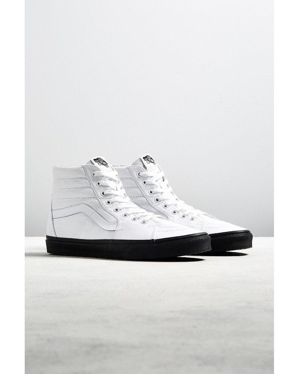 Vans Sk8-hi Black Sole Sneaker in White for Men | Lyst