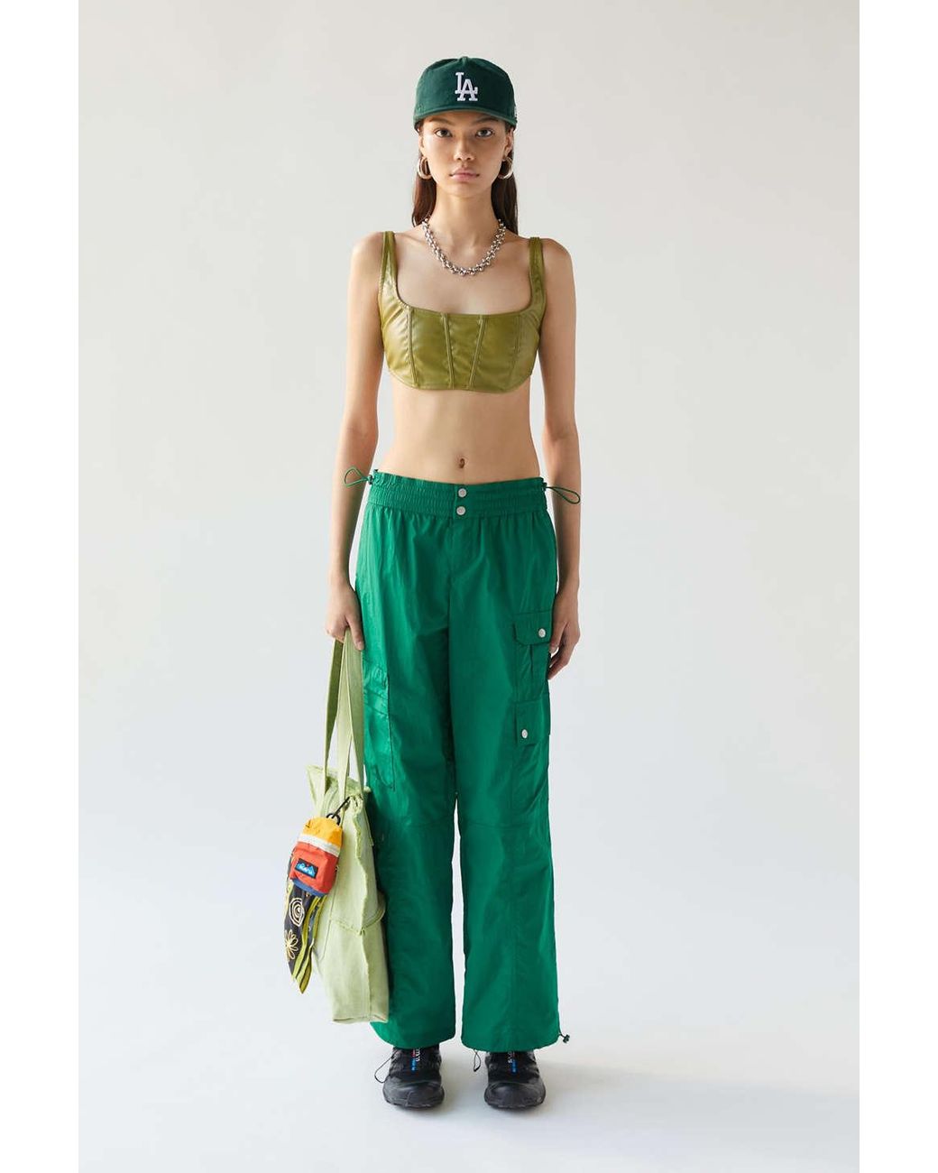 BDG Jemma Nylon Cargo Pant in Green Lyst