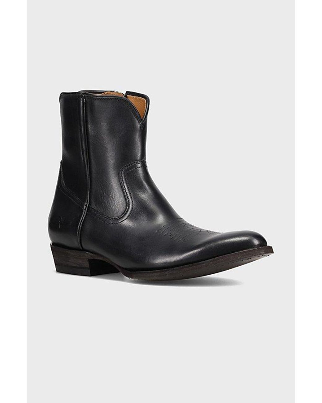 Frye Black Austin Inside Zip Boots for men