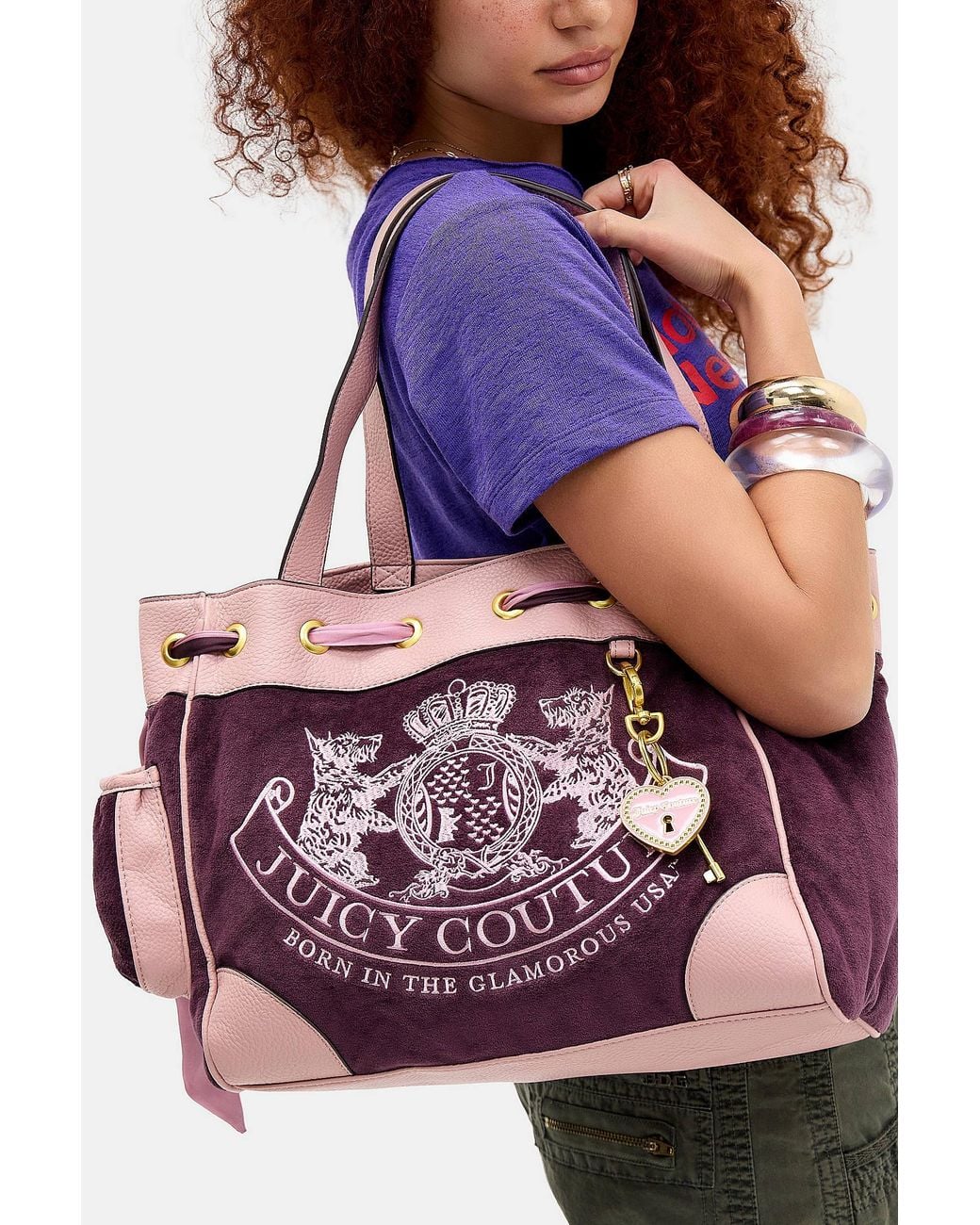 Juicy Couture Purple Daydreamer Large Tote Bag 32.5cm X 28.5cm At Urban Outfitters
